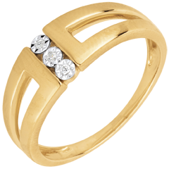 Infinity Trilogie Ring Selma - 18 karaat geelgoud met diamant