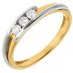 Trilogie Nid Précieux - Bipolar - diamant 0.16 carate - aur alb şi aur galben de 18K