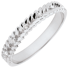 Anneau Jardin Enchanté - Tresse Diamant - or blanc 9 carats