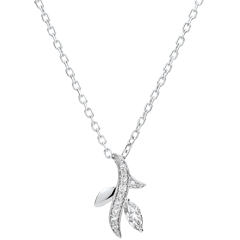 Collier Bois Mystérieux - or blanc 18 carats et diamant navette