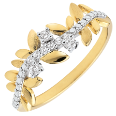 Ring Enchanted Garden - Foliage Royal - large model - yellow gold and diamonds - 9 carats