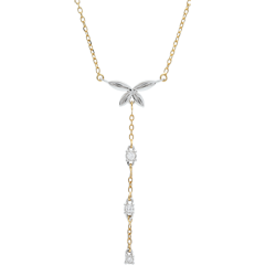 Collier Souffle léger - deux ors - or blanc et or jaune 9 carats