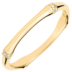 Inel Junglă Sacră - Multi diamante 2 mm - aur galben de 18K