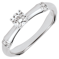Inel de logodnă Junglă Sacră - diamant 0.2 carate - aur alb de 9K