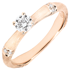 Inel de logodnă Junglă Sacră - diamant 0.2 carate - aur roz de 18K cu lustru periat