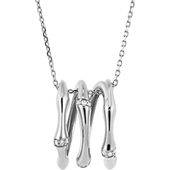 Collar Jungla Sagrada de 3 vueltas multi diamantes- oro blanco de 18 quilates