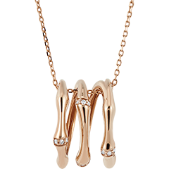 Collar Jungla Sagrada de 3 vueltas multi diamantes- oro rosa de 18 quilates