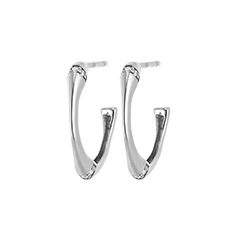 Pendientes en forma de aro Jungla Sagrada, pequeños, diseño multidiamante - oro blanco de 18 quilates