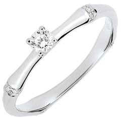 Bague de fiançailles Jungle Sacrée - diamant 0.09 carat - or blanc 9 carats