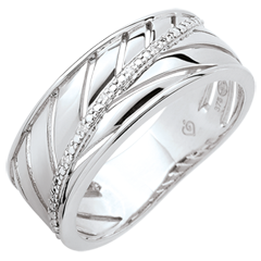 Bague Palme - or blanc 18 carats et diamants