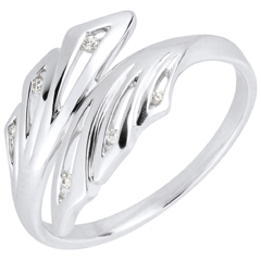 Bague Fraicheur - Palmes - or blanc 18 carats