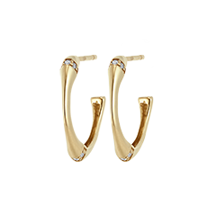 Jungle Sacrée Earhoops small model multi diamond- 9-carat yellow gold
