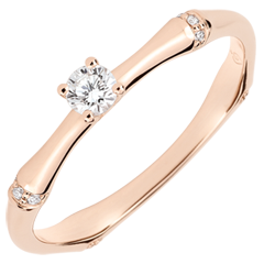 Jungle Sacrée engagement ring - 0.09 carat diamond - pink gold 9 carats