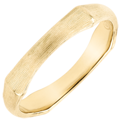 Jungle Sacrée Ring - 4 mm - brushed yellow gold 9 carats