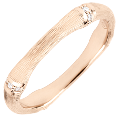 Jungle Sacrée Ring - Multi diamond 3 mm - brushed pink gold 9 carats