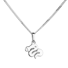 Baby Schlange - Großes Modell - Weißgold - 9 Karat