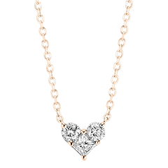 Précieux Geheime Halsketing - Mini Lovely - 9 karaat rosegoud en diamanten