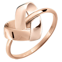 Origami Hart ring – 9 karaat roségoud