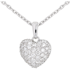 Hanger bezet Hart 18 karaat witgoud en Ram - 0.67 karaat - 50 Diamanten