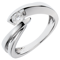 Solitärring Kostbarer Kokon - Undine - Weißgold - Diamant 0.27 Karat - 18 Karat