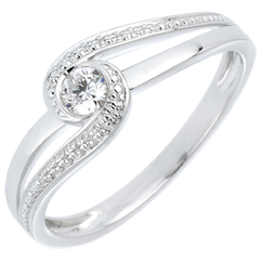 Ring Kostbarer Kokon - Teuerste - Weißgold - Diamant 0.12 Karat - 9 Karat