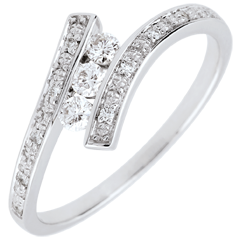 Trilogie Ring Kostbarer Kokon - Elyssa - Weißgold - 18 Karat