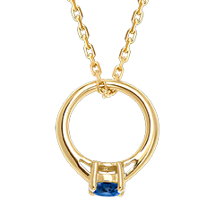 Anhänger Cutie - 18 Karat Gelbgold und synthetischer Saphir