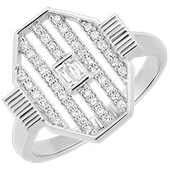 Frisheid ring - Lumina - 18-karaats witgoud en diamanten