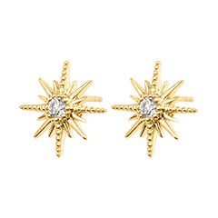 Solarys oorknopjes – 9 karaat geelgoud en synthetische diamanten