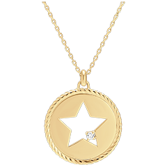 Frisheid ketting - Absolute Star - 18 karaat geelgoud en diamanten