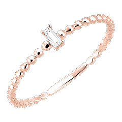 Frisheid Ring - Solitaire Bubble Smaragd - 18 karaat roségoud en diamant