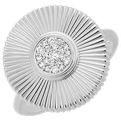 Frisheid ring - Sol - 18 karaat witgoud en diamanten