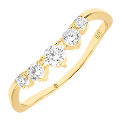 Meline Ring – 9 karaat geelgoud, lab-gediamanten