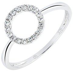 Ring Overvloed - Houding - 9 karaat witgoud met diamanten