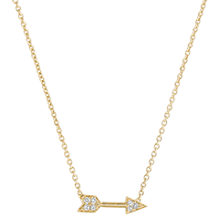 Halsketting Frisheid - Cupidon - 9 karaat geelgoud en diamanten