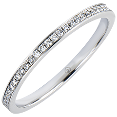 Trouwring Origine - Met graan - 18 karaat witgoud met Diamanten