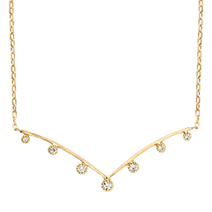 Elanzia Ketting – 9 karaat geelgoud en synthetische diamanten