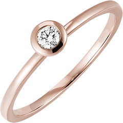 Ring Frisheid - Rond - 9 karaat roségoud en diamant