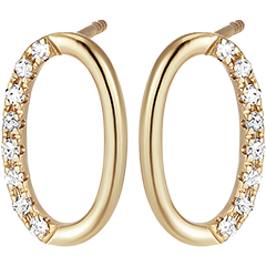 Oorbellen Frisheid - April - 9 karaat geelgoud en diamanten