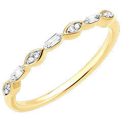 Frisheid Ring - Lichtgevende Waterval - 18 karaat geelgoud en diamanten