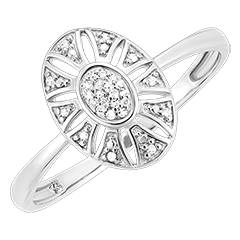 Frisheid Ring - Radiantie - 9 karaat witgoud en diamanten