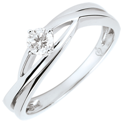 Ring Solitaire Liefdesnest - Dova- Diamant 0.15 karaat - 18 karaat witgoud