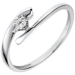 Ring Solitaire Liefdesnest - Orion - 9 karaat witgoud - Diamant 0.07 karaat