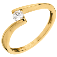 Ring Solitaire Liefdesnest - Apostrophe - 18 karaat geelgoud - 0.16 karaat Diamant