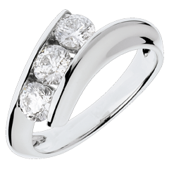 Trilogie Ring Liefdesnest - Shemale - 18 karaat witgoud - 1 Karaat 3 Diamanten