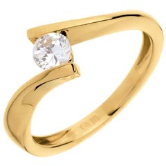 Verlovingsring Liefdesnest - Apostrofe - 18 karaat geelgoud - 0.31 karaat