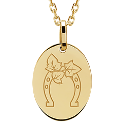 Medaglietta ovale incisa - oro giallo 9 carati - Collezione Lovely Yours - Edenly Yours