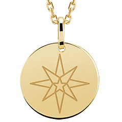 Round medal engraved - 9K yellow gold - Lovely Yours Collection - Edenly Yours