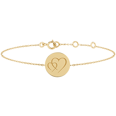 Round engraved medal bracelet - 9K yellow gold - Lovely Yours Collection - Edenly Yours