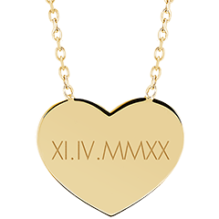 Halskette mit herzförmigem Anhänger mit Gravur - Gelbgold, 9 Karat - Kollektion Lovely Yours - Edenly Yours